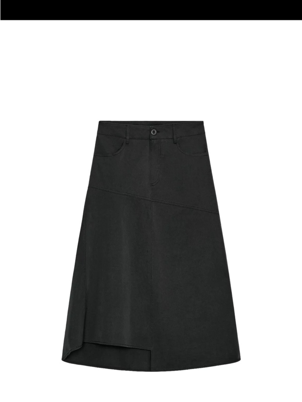 ZARA faded Black Asymmetrical Skirt
